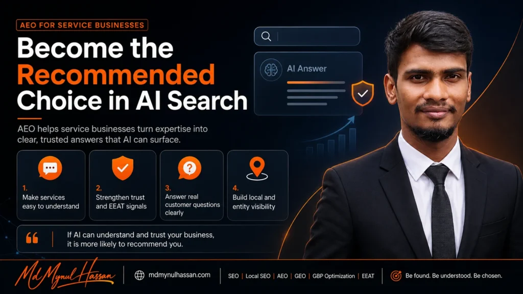 AEO for service businesses to become the recommended choice in AI search - Md Mynul Hassan