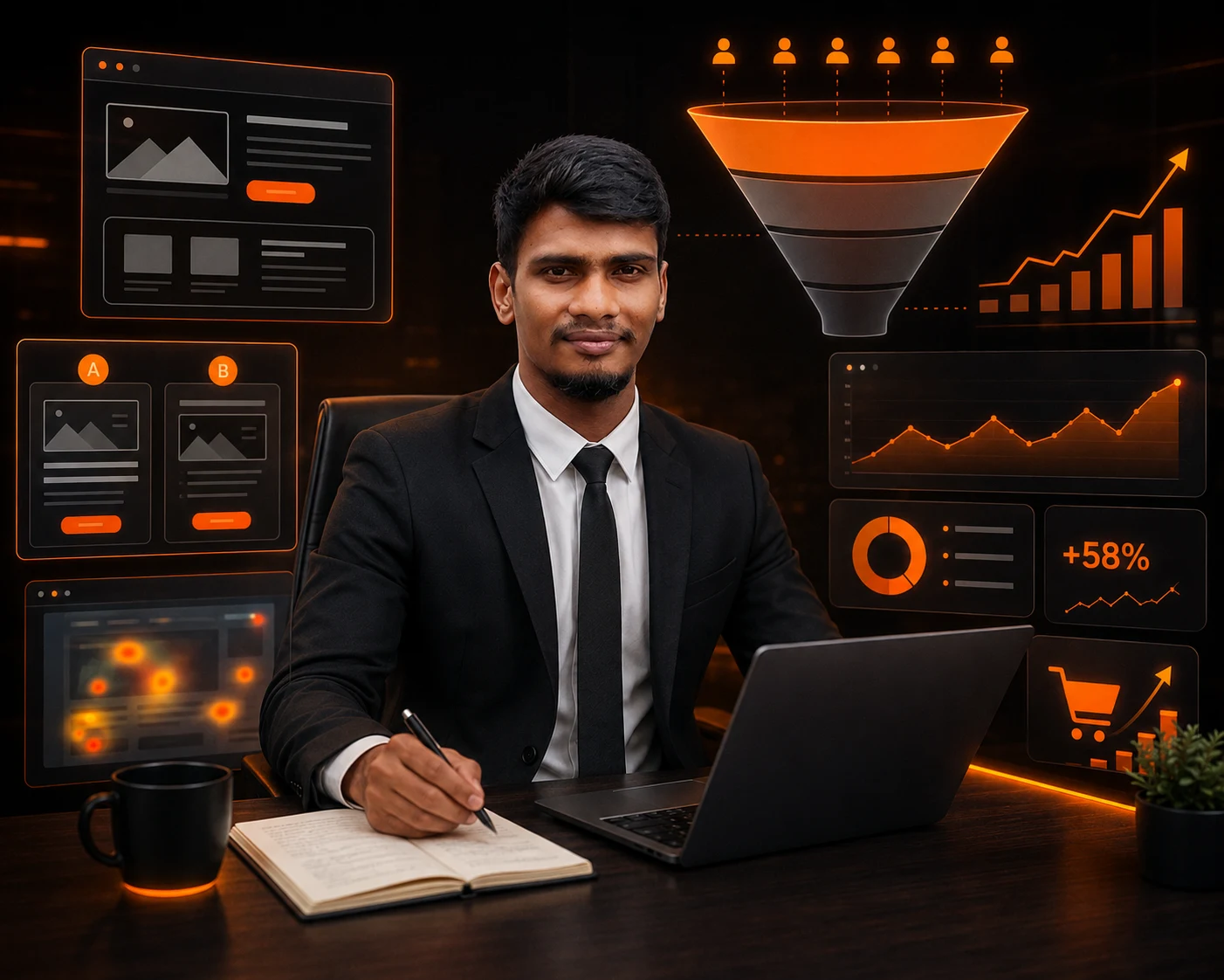 Md Mynul Hassan analyzing website conversion rate optimization opportunities