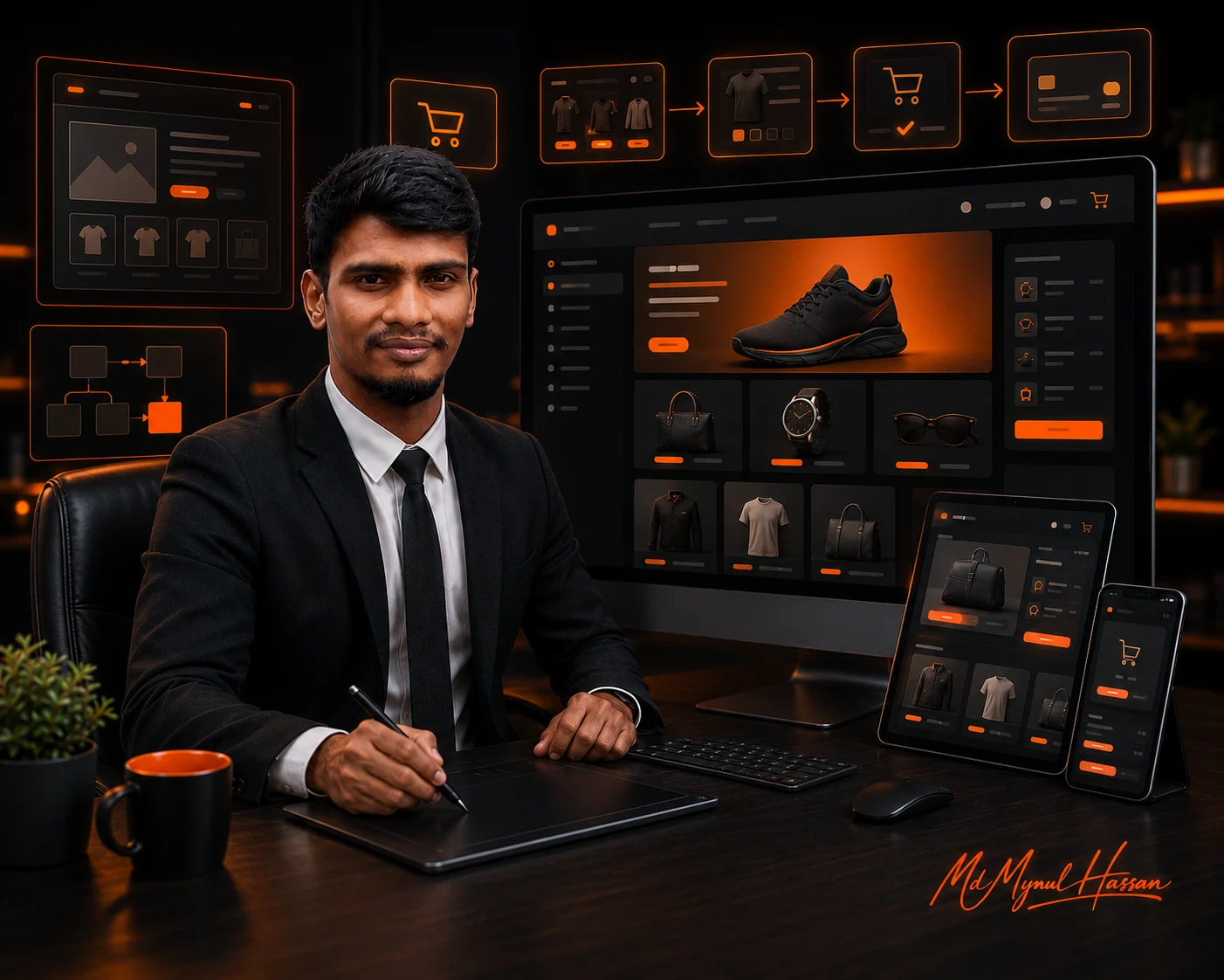 Md Mynul Hassan designing a modern ecommerce website