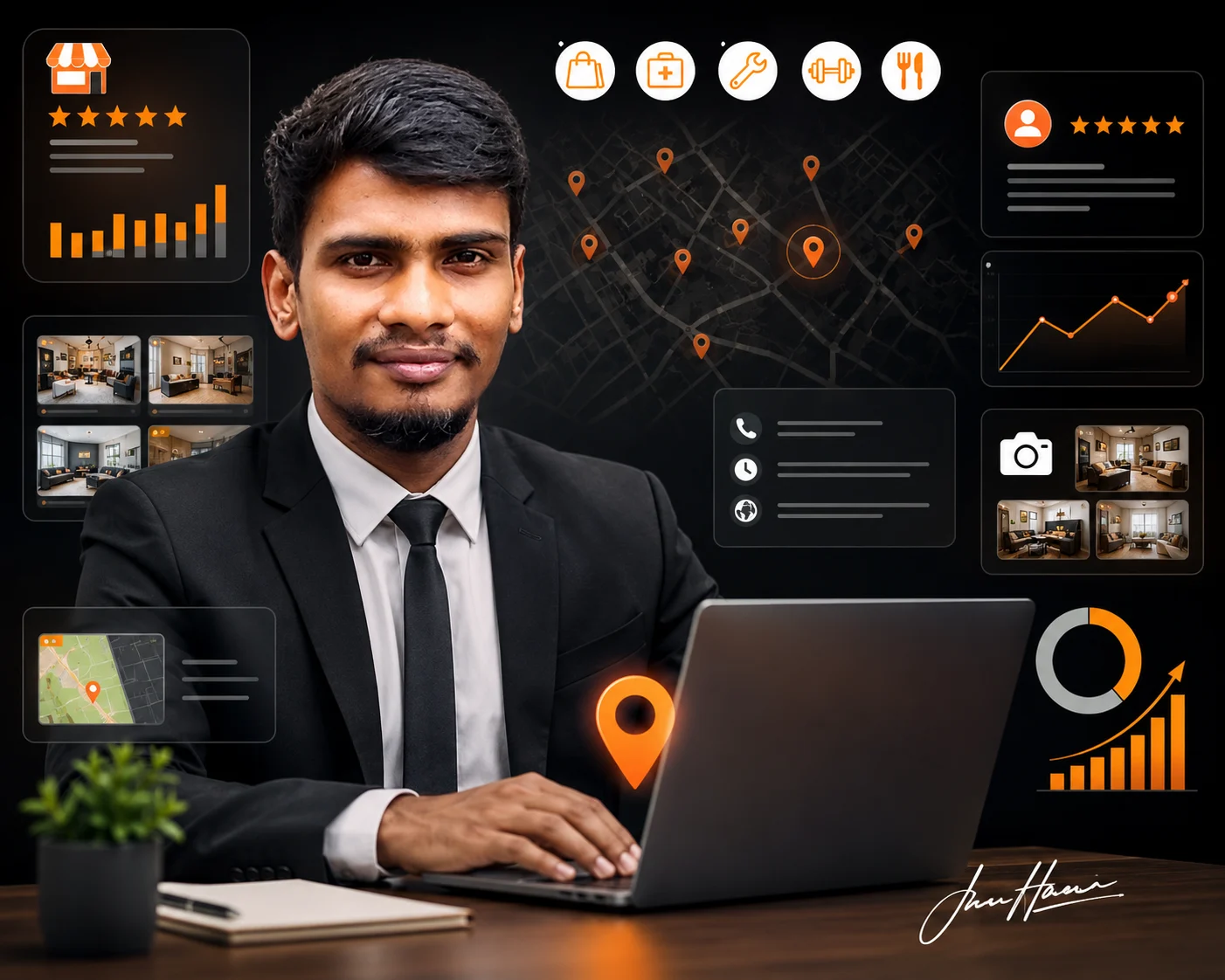 Md Mynul Hassan optimizing a Google Business Profile for local search
