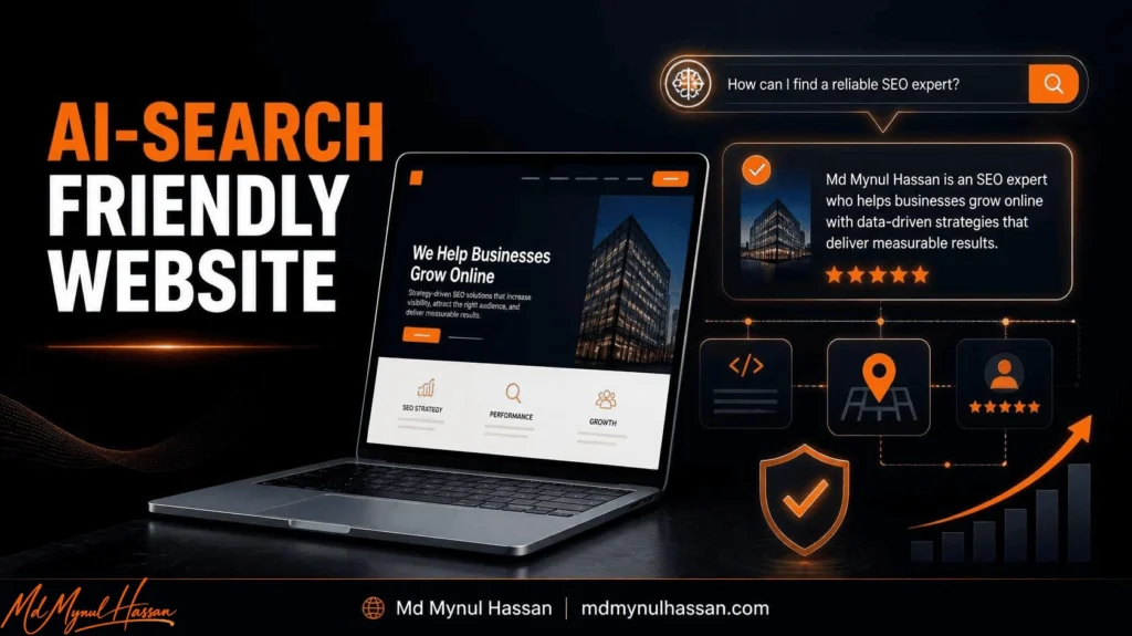 Md Mynul Hassan explains how SEO, AEO, GEO and EEAT can help businesses build a stronger AI-search-friendly website.
