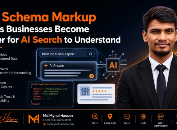 Md Mynul Hassan explaining schema markup for business SEO and AI search