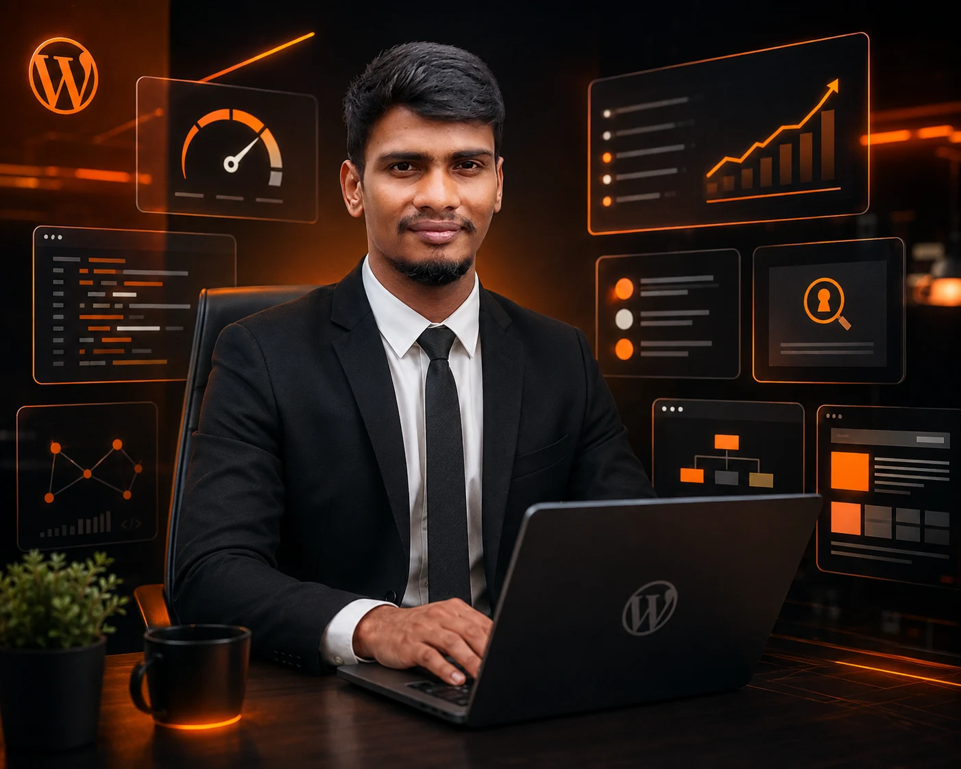 Md Mynul Hassan optimizing a WordPress website for SEO