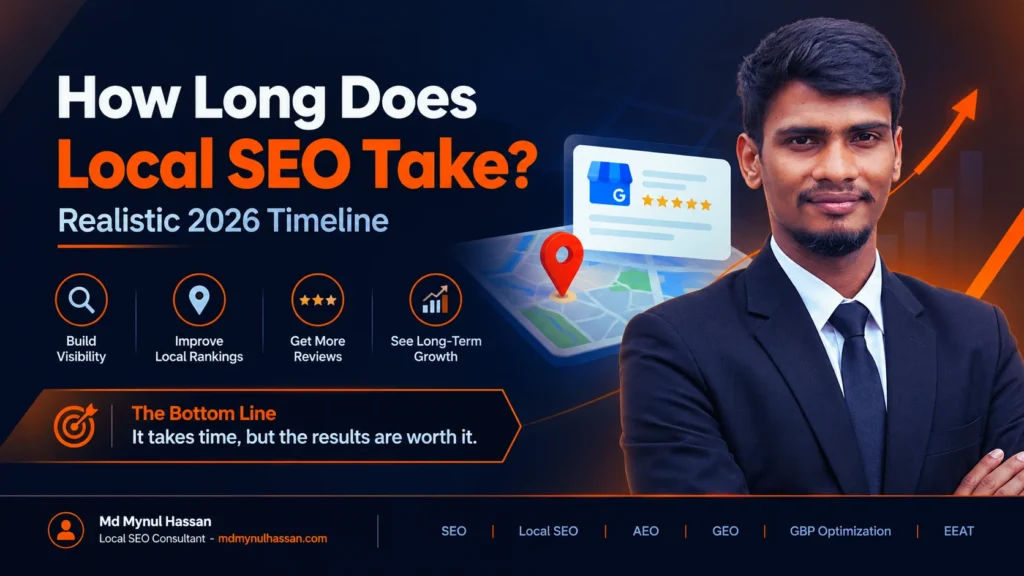 Local SEO timeline showing expected results from 30 days to 12 months