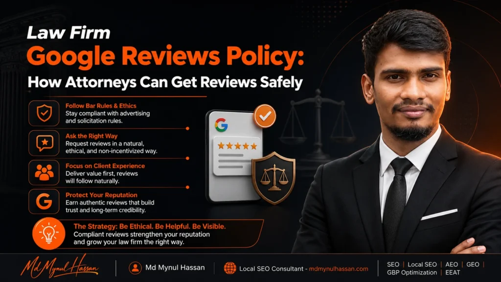 Law firm Google reviews policy and ethical review strategy- Md Mynul hassan