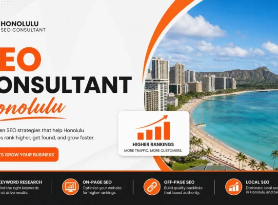 SEO consultant Honolulu remote SEO strategy with search analytics and website audit visuals