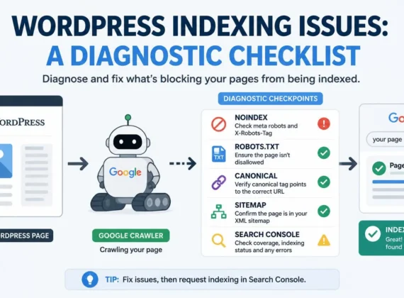 Fix WordPress indexing issues with a status-by-status checklist for noindex, robots.txt, canonicals, sitemaps, Search Console, redirects, and crawl errors.