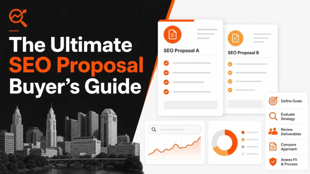 Checklist and comparison dashboard for evaluating SEO consultant proposals