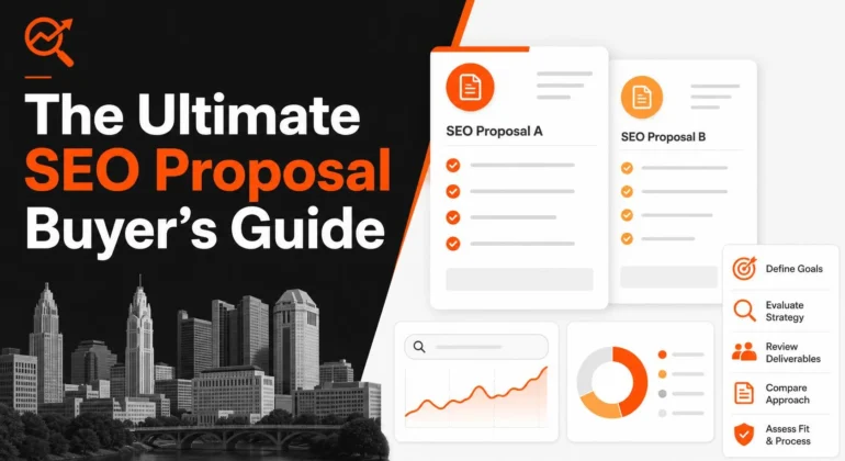 Checklist and comparison dashboard for evaluating SEO consultant proposals