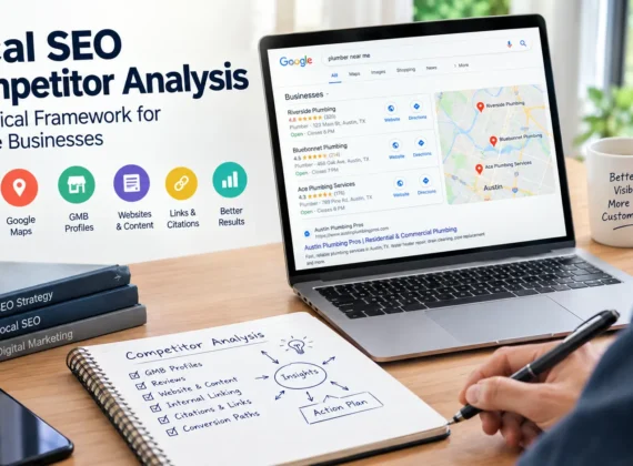 Local SEO competitor analysis comparing service businesses on Google Maps